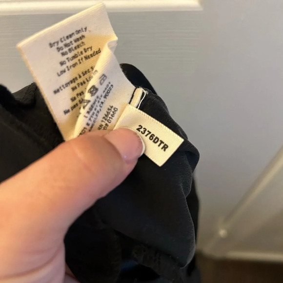 $385 L'AGENCE Blue 100% Silk Samira Wide Leg Paper Bag Cropped Pants - Picture 5 of 7